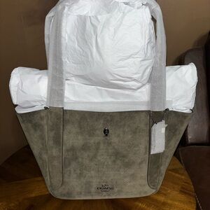 Coach Men's Olive Suede Tote Bag